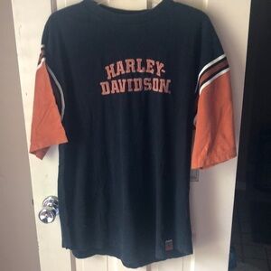 Harley Davidson short sleeve shirt ,navy , lg